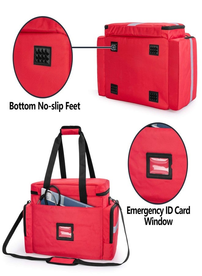 Trunab First Aid Bag Empty, Professional Medical Bag Emergency Responder Trauma Bag with Inner Dividers and No-Slip Bottom, Ideal for EMT, EMS, Paramedics, Bag ONLY - Image 4